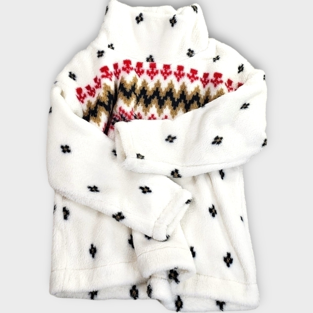 LOFT Sherpa Mock Neck Fair Isle Top SP - Picture 4 of 10